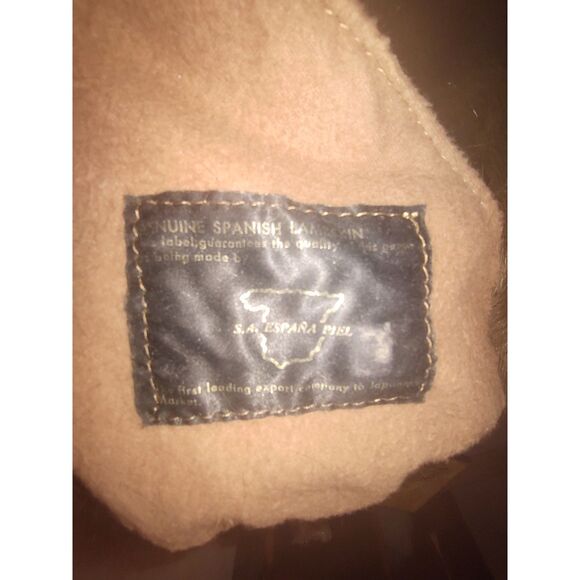 Vintage Reversible Lambskin Coat/Jacket - Brown Brand is S.A. España Piel Sz 10 - Picture 8 of 10